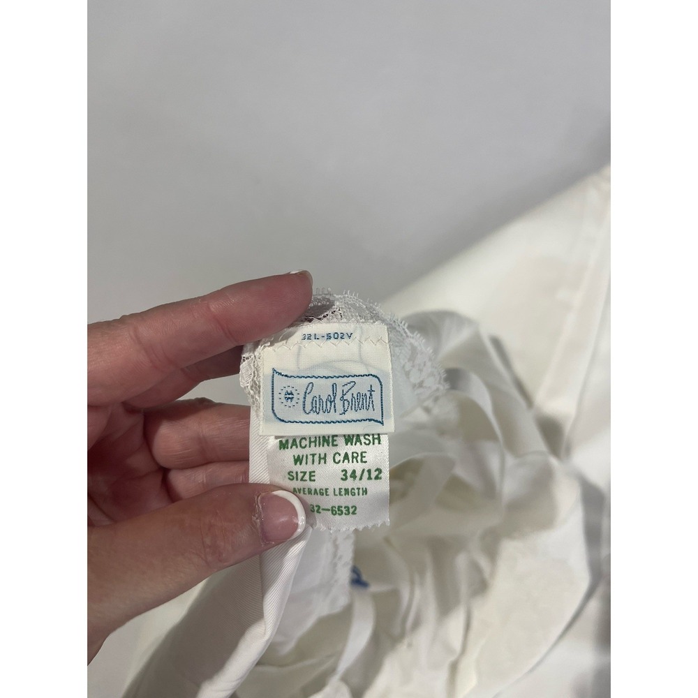 Vintage Carol Brent NWT Ivory Lace Embroidered 34 Nylon Full Slip - Picture 11 of 13